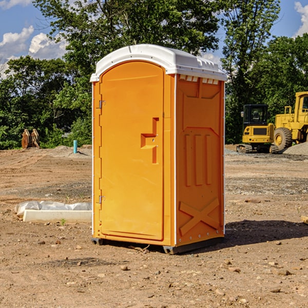 how often are the portable restrooms cleaned and serviced during a rental period in Sharps